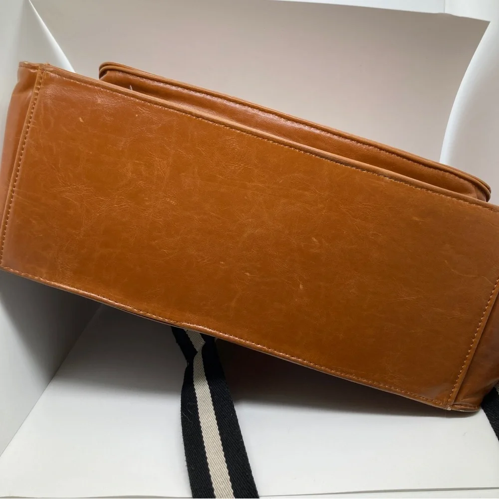 Kelly Moore + A Beautiful Mess Brown Camera Diaper Messenger Bag